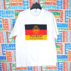 VTG 90s Warsteiner Beer T Shirt XL Life Is Too Short To Drink Cheap Beer Red Txt